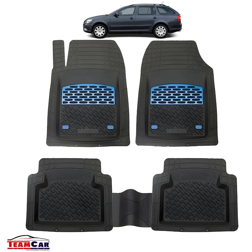 Covorase Skoda Octavia II TeamCar® Tip Tavita Compatibile (2004–2013) - Blue