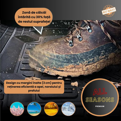 Covorase Auto TeamCar® Tip Tavita Compatibile Peugeot Partner/Rifter (2018-2024) Negru Material Rezistent - 221.ro