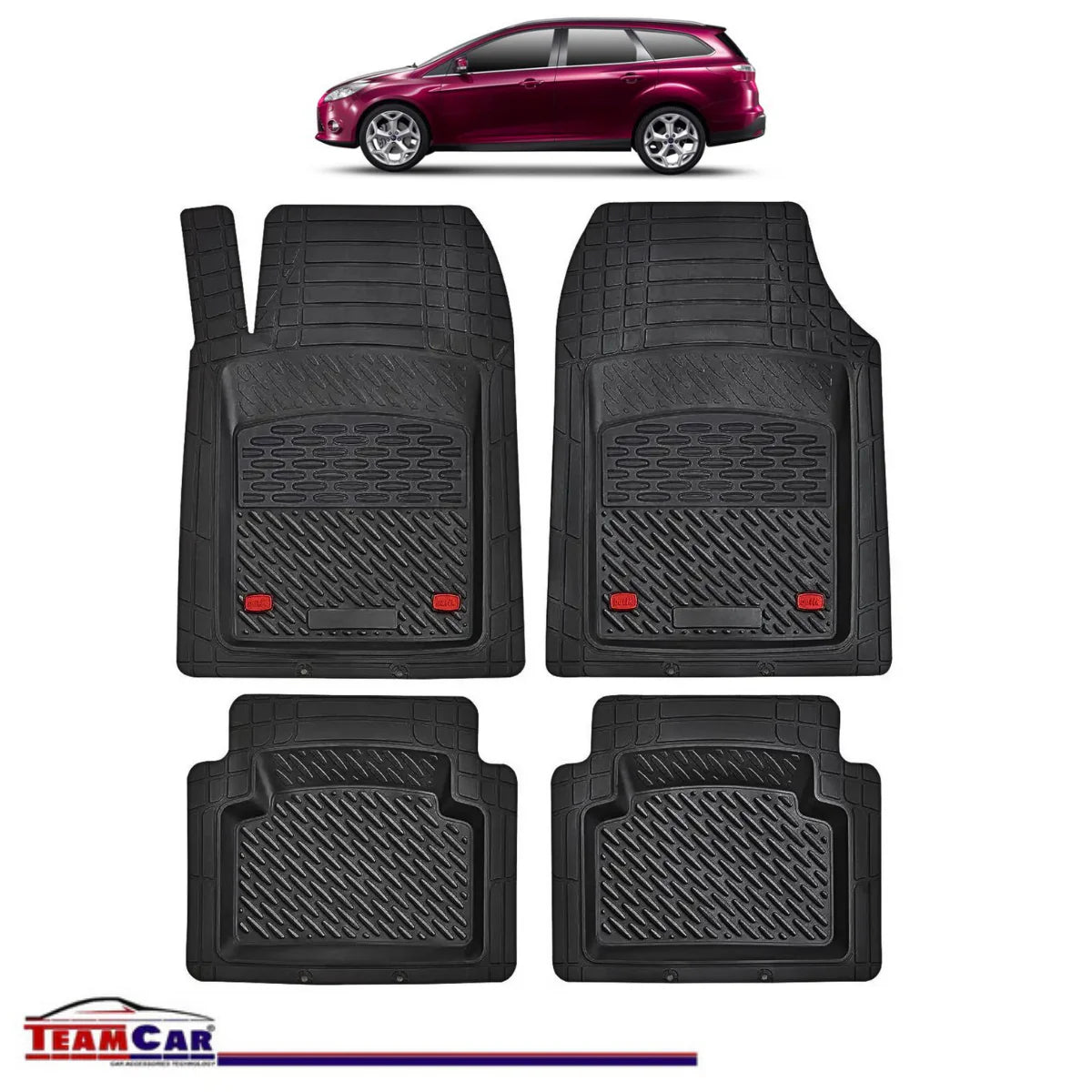 Covorașe Auto TeamCar® Tip Tăviță Compatibile Ford Focus Mk2 (2005–2011) - Combi