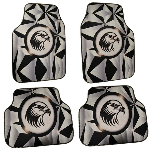 Covorașe auto universale DECOMAT 3D – set 4 bucăți cu design vultur, lavabile, antiderapante