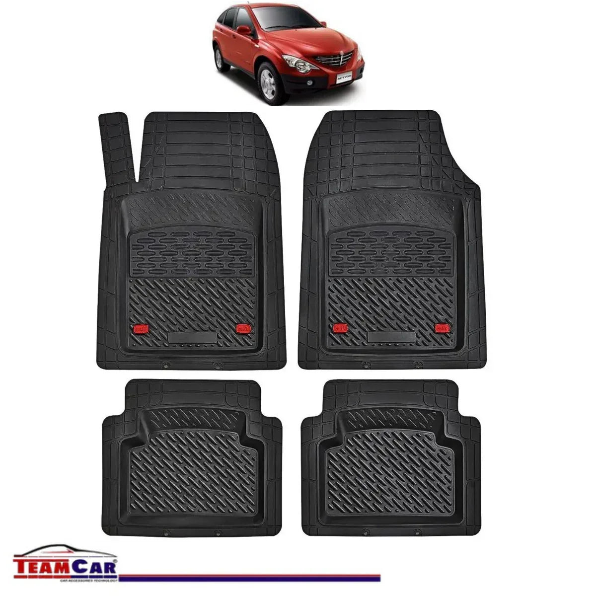 Covorase Auto TeamCar® Tip Tavita Compatibile SsangYong Actyon Generatia I (2005–2011) Negru Material Rezistent - 221.ro