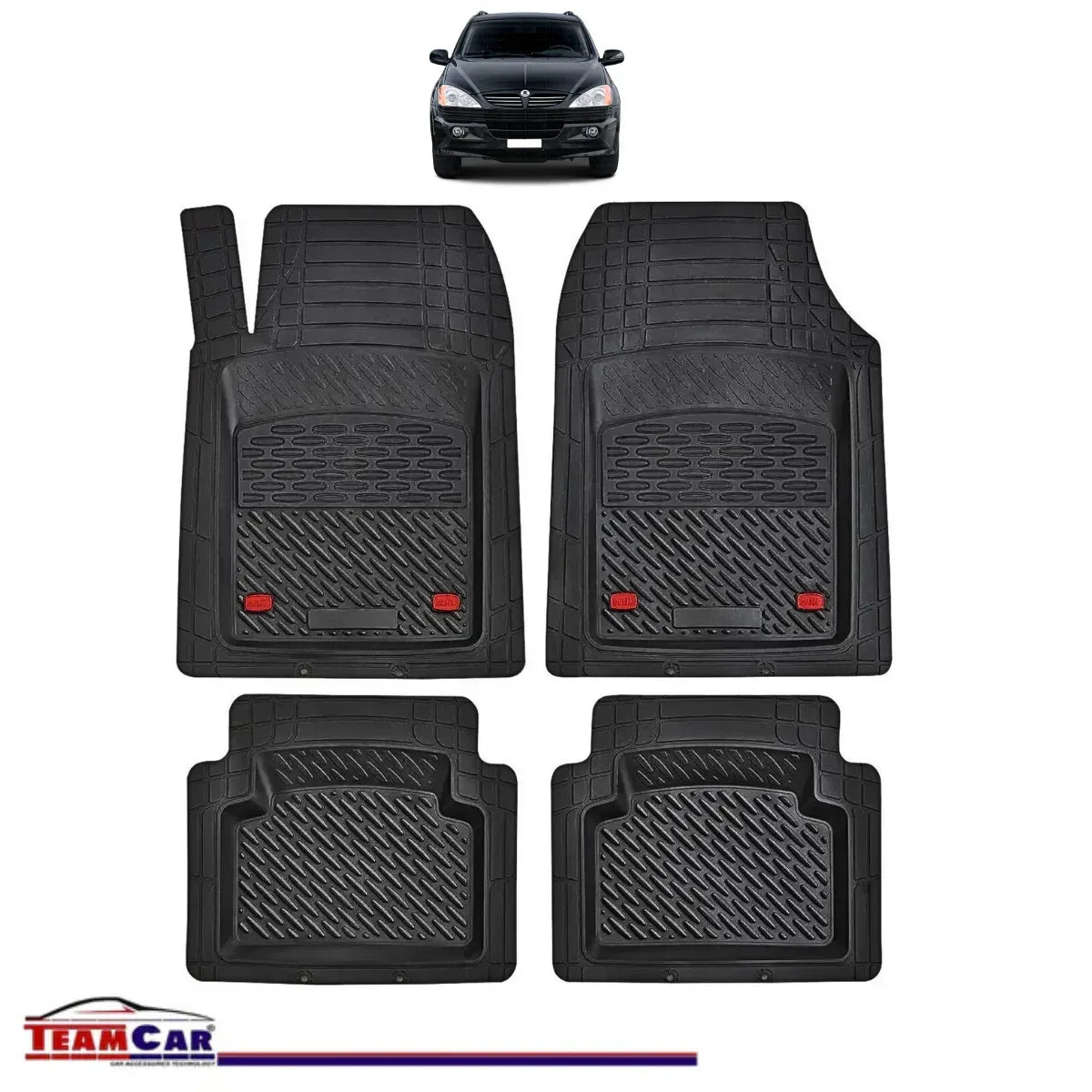 Covorase Auto TeamCar® Tip Tavita Compatibile SsangYong Kyron Generatia I (2005–2014) Negru Material Rezistent - 221.ro