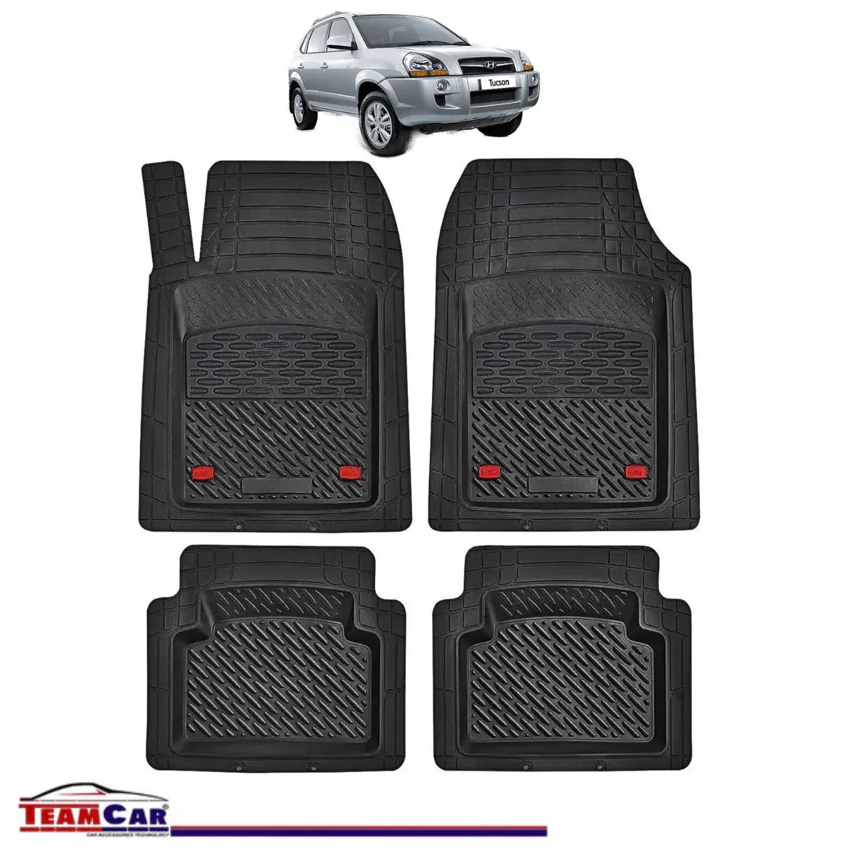 Covorase Auto TeamCar® Hyundai Tucson I (2004-2009) - Cauciuc Tip Tavita - 221.ro