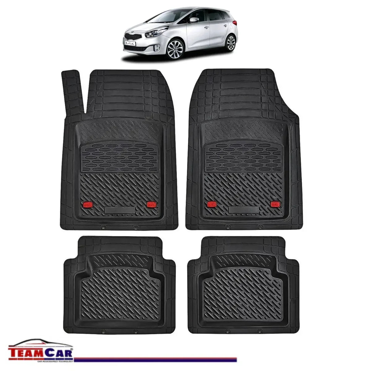 Covorase Auto TeamCar® Tip Tavita Compatibile Kia Carens Generatia III (2013–2019) Negru Material Rezistent - 221.ro