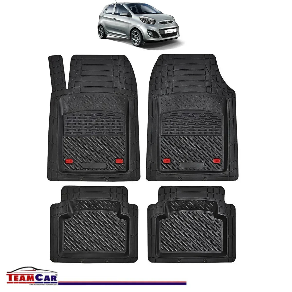 Covorase Auto TeamCar® Tip Tavita Compatibile Kia Picanto Generatia II (2011–2017) Negru Material Rezistent - 221.ro