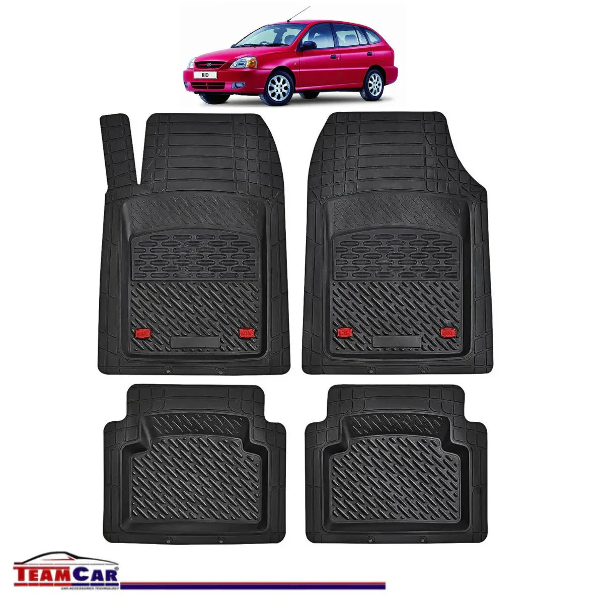 Covorase Auto TeamCar® Tip Tavita Compatibile Kia Rio Generatia II (2005–2011) Negru Material Rezistent - 221.ro