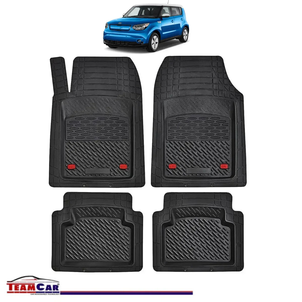 Covorase Auto TeamCar® Tip Tavita Compatibile Kia Soul Generatia II (2013–2019) Negru Material Rezistent - 221.ro