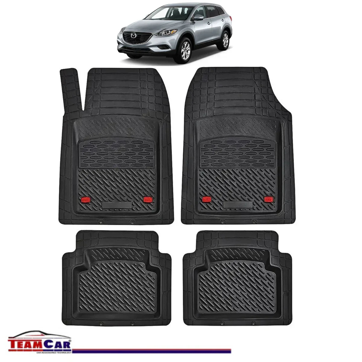 Covorase Auto TeamCar® Tip Tavita Compatibile Mazda CX-9 Generatia I (2006–2015) Negru Material Rezistent - 221.ro