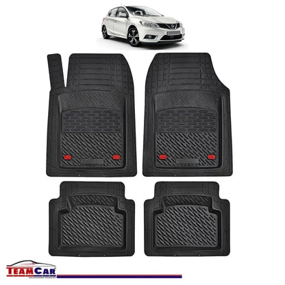 Covorase Auto TeamCar® Tip Tavita Compatibile Nissan Pulsar C13 (2014–2018) Negru Material Rezistent - 221.ro