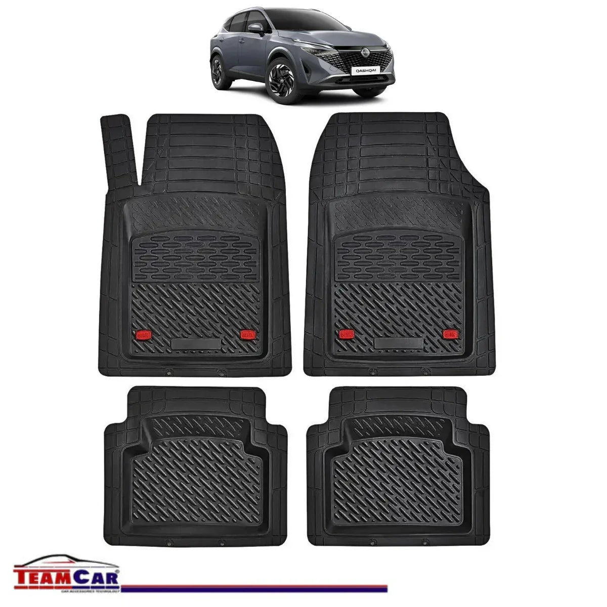 Covorase Auto TeamCar® Tip Tavita Compatibile Nissan Qashqai Generatia J12 (2021–prezent) Negru Material Rezistent - 221.ro