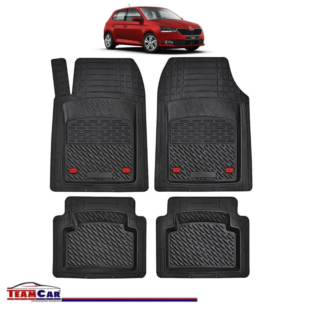 Covorase Auto TeamCar® Tip Tavita Compatibile Skoda Fabia Generatia IV (2021–prezent) Negru Material Rezistent - 221.ro