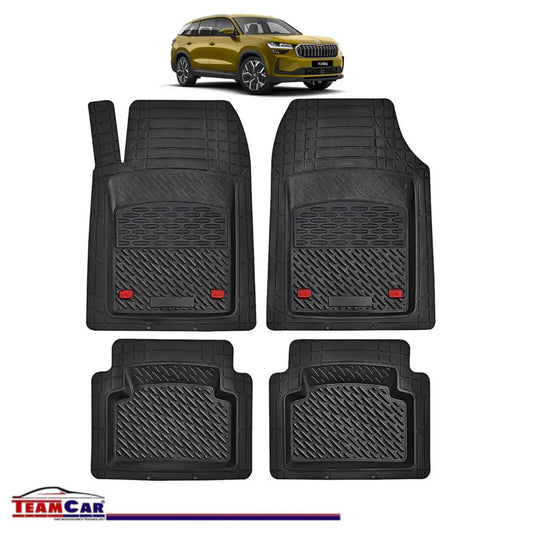 Covorase Auto TeamCar® Tip Tavita Compatibile Skoda Kodiaq Generatia II (2023–prezent) Negru Material Rezistent - 221.ro