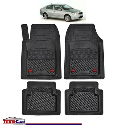 Covorase Auto TeamCar® Tip Tavita Compatibile Skoda Octavia Generatia II (2004–2013) Negru Material Rezistent - 221.ro