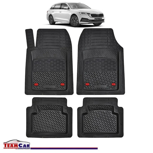 Covorase Auto TeamCar® Tip Tavita Compatibile Skoda Octavia Generatia IV (2020–prezent) Negru Material Rezistent - 221.ro