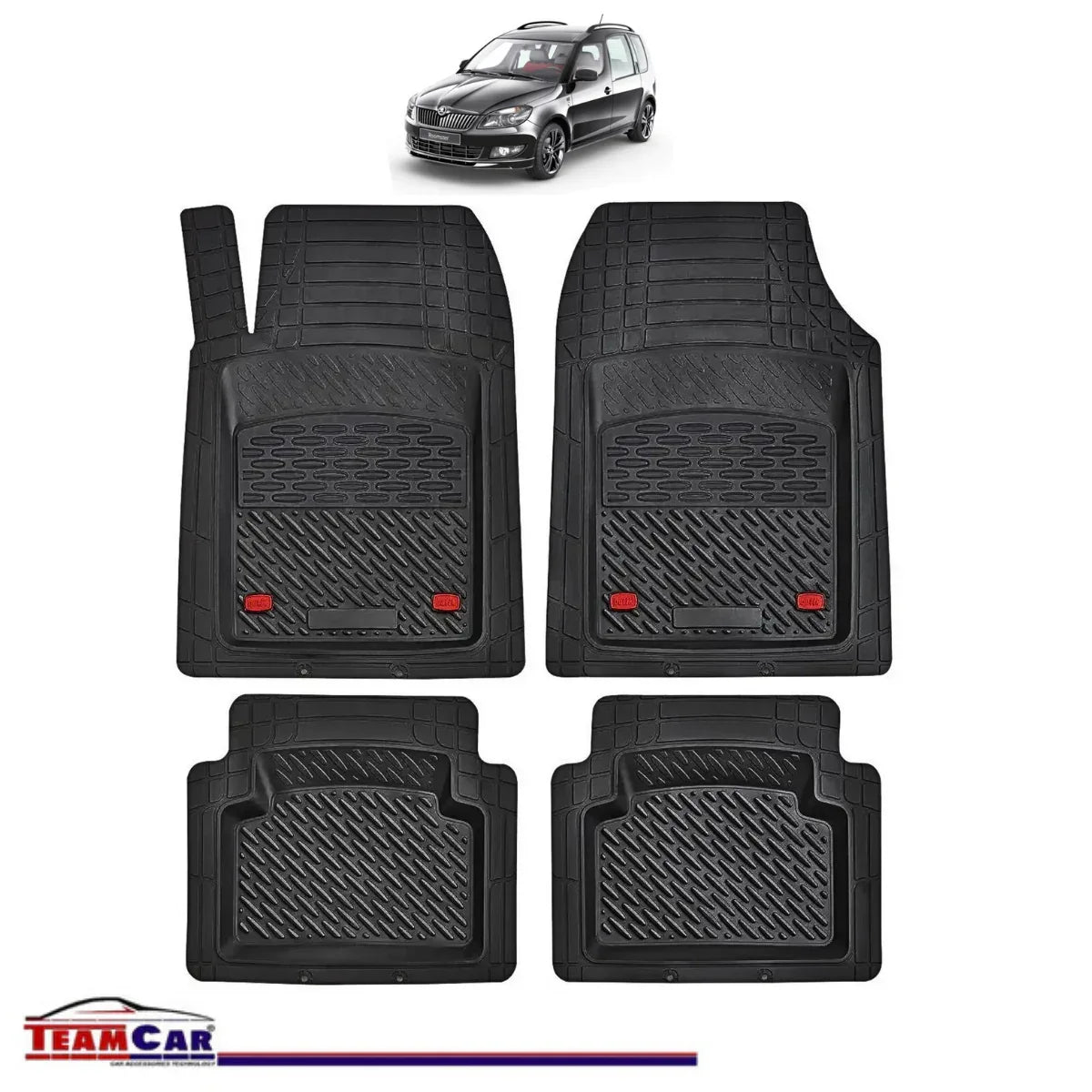 Covorase Auto TeamCar® Tip Tavita Compatibile Skoda Roomster Generatia I (2006–2015) Negru Material Rezistent - 221.ro