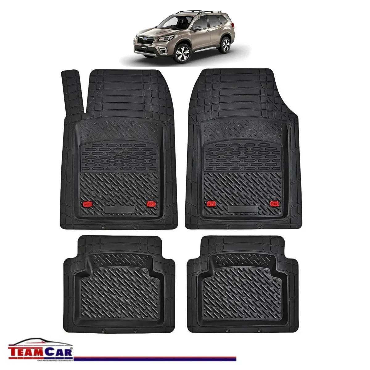 Covorase Auto TeamCar® Tip Tavita Compatibile Subaru Forester V (2018+) Negru Material Rezistent - 221.ro