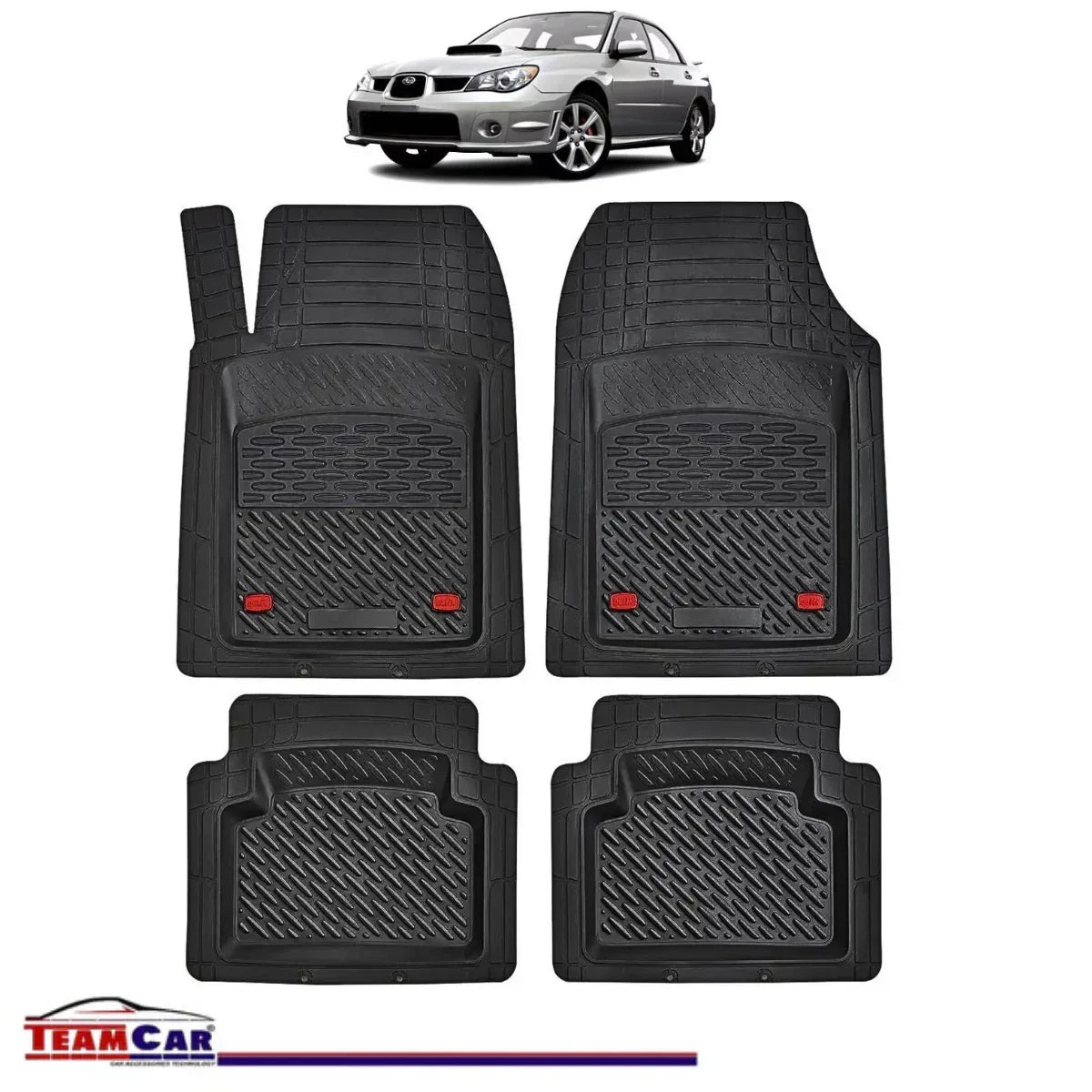 Covorase Auto TeamCar® Tip Tavita Compatibile Subaru Impreza Generatia II (2000–2007) Negru Material Rezistent - 221.ro