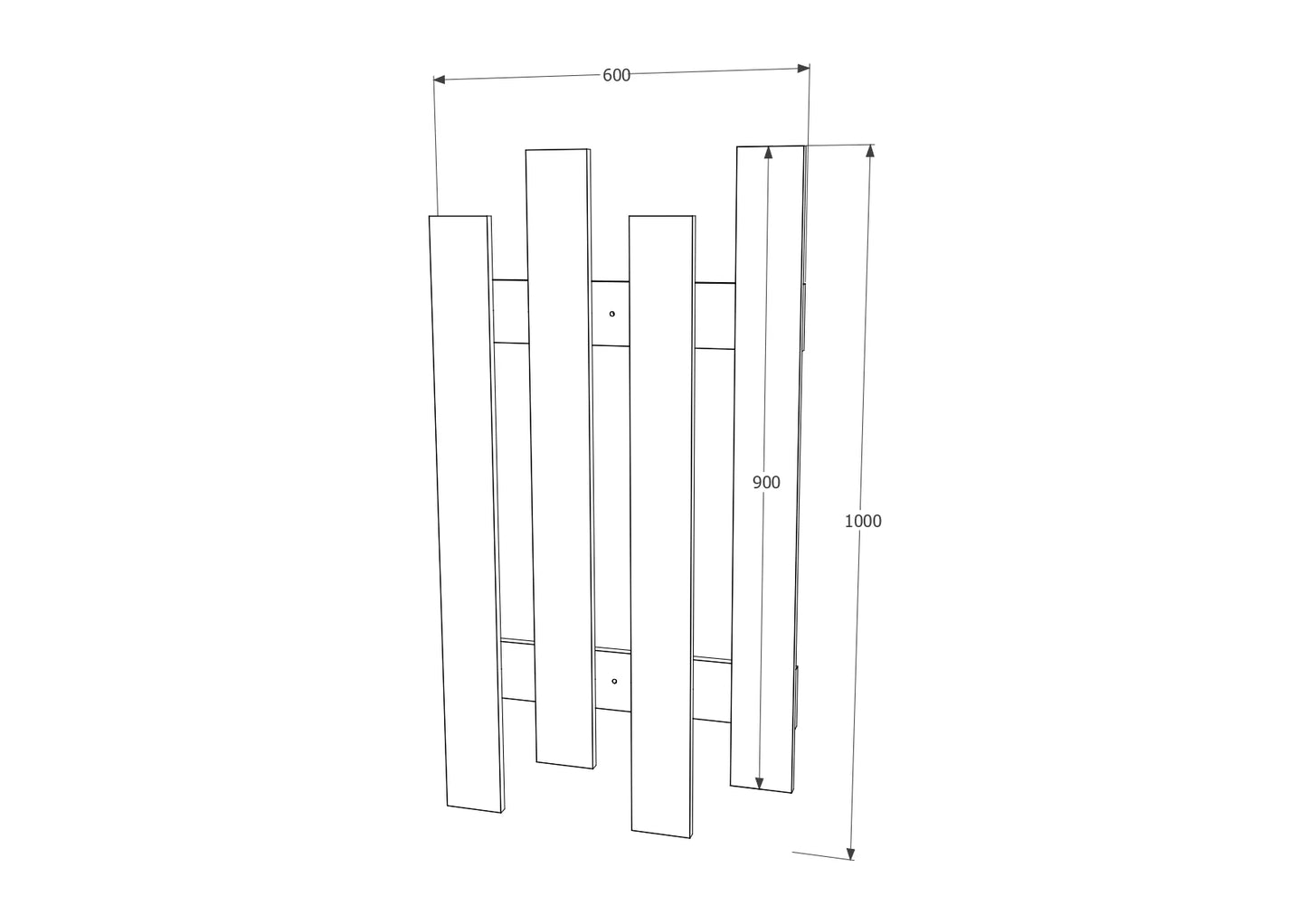 Cuier Lamelar haaus Stick, Stejar Bronz, 100 x 60 cm
