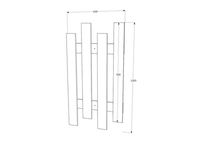 Cuier Lamelar haaus Stick, Alb, 100 x 60 cm