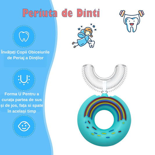Periuta de Dinti Circulara U-shape, pentru Copii 2-6 ani, Naimeed D1000, Blue