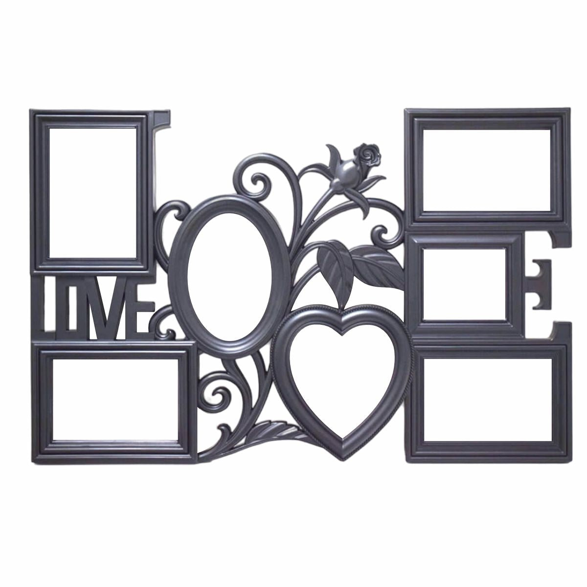 Rama foto colaj 7 poze, Love, D1415 Negru