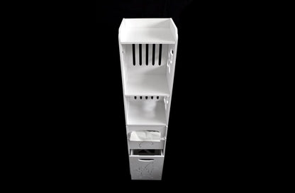 Dulapior cu 3 rafturi si compartiment pentru hartie, Naimeed D149 PVC, culoare Alb, 27 x 120 x 25 cm