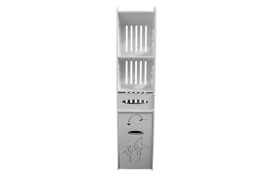 Dulapior cu 3 rafturi si compartiment pentru hartie, Naimeed D149 PVC, culoare Alb, 27 x 120 x 25 cm