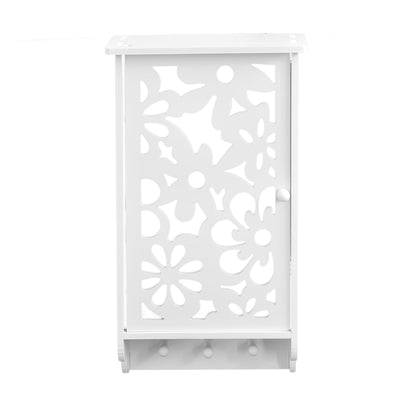 Dulap pentru baie cu agatatori, D15, culoare Alb, 47 x 11 x 26 cm