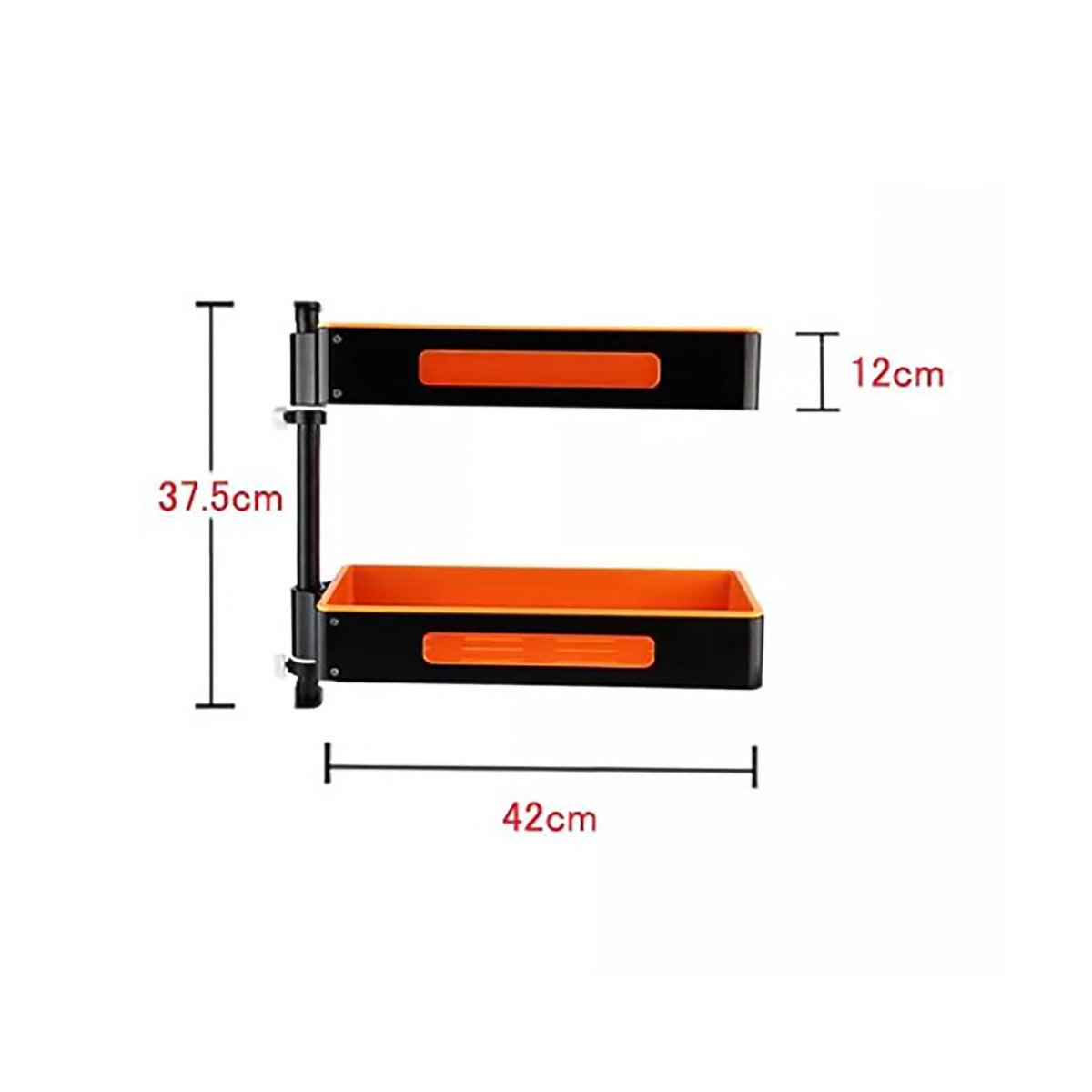 Suport multifunctional rotativ 180°, Naimeed D2400, 37.5x42x12cm, negru/portocaliu