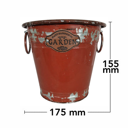 Vas decor din metal Naimeed D2612, 175x155x175mm, Rosu