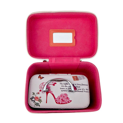 Set 2 Genti pentru cosmetice, Naimeed D269, France Pantof Inflorat, Roz