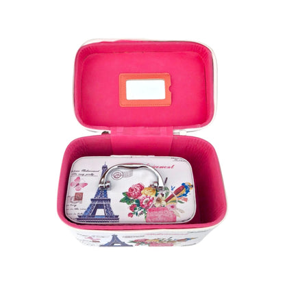 Set 2 Genti pentru cosmetice, Naimeed D269, Paris Albastru
