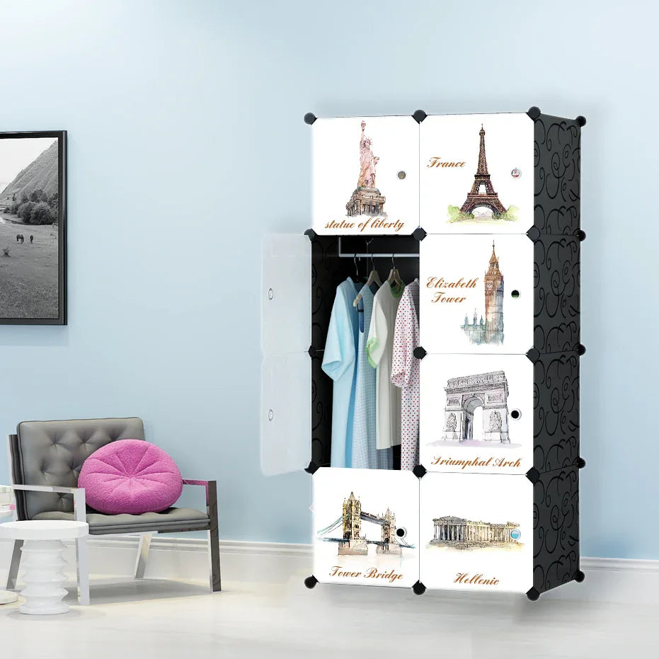 Dulap tip Soldat, Monuments Style, Negru, D2690N - 221.ro