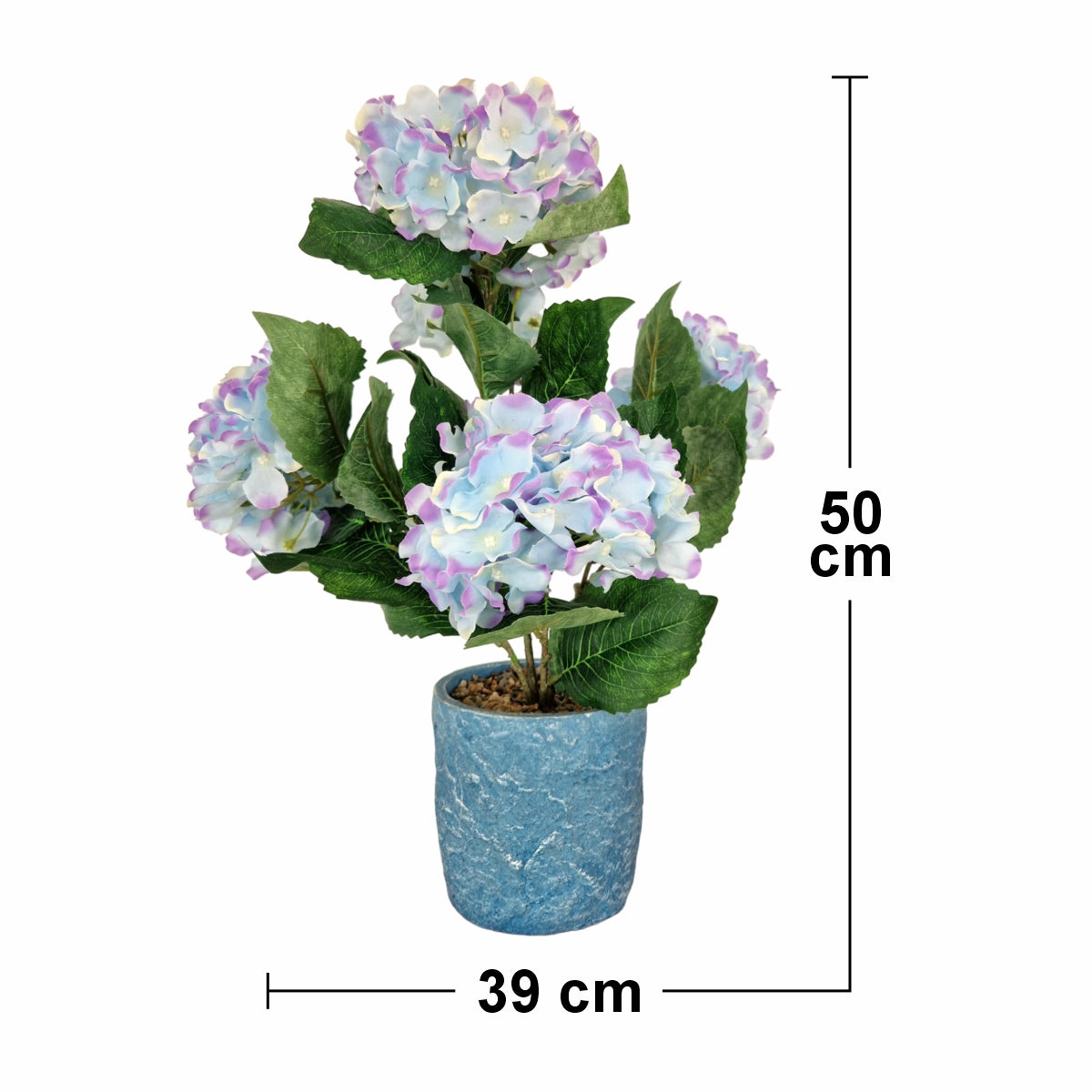 Floare artificiala in ghiveci, Hortensie, Naimeed D2854, 39x39x50cm, Mov