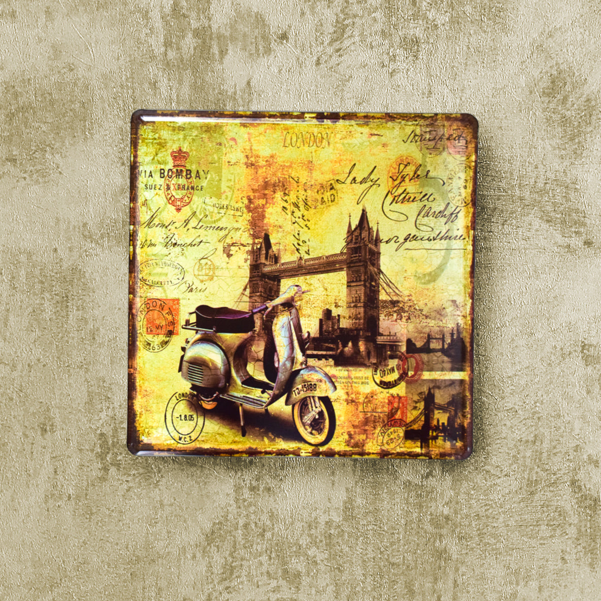 Tablou Metalic, Bombay, Stil Retro, Naimeed D29-Bombay