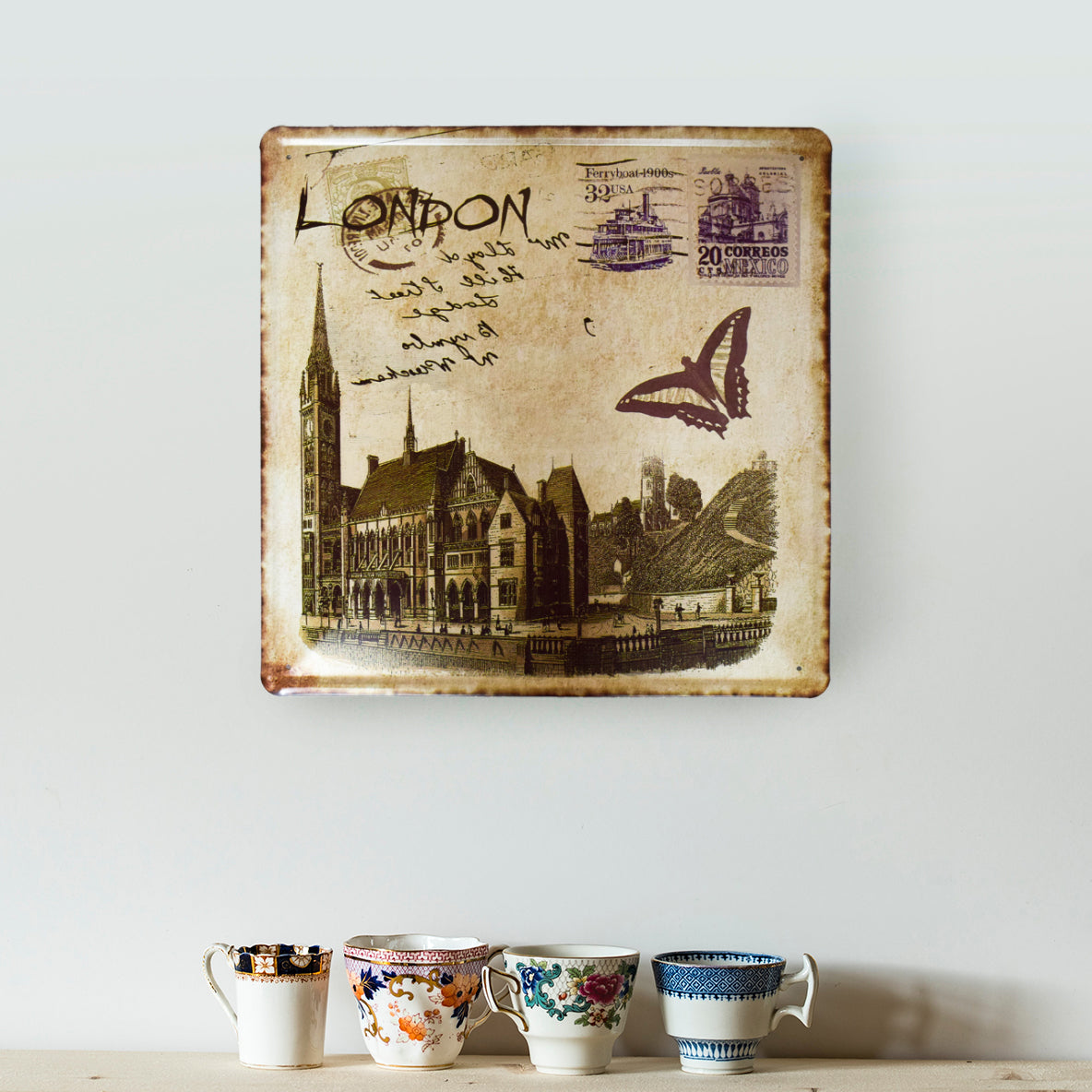 Tablou Metalic, London, Stil Retro, Naimeed D29-London