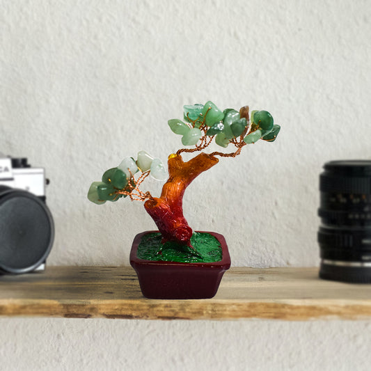 Copacel Feng Shui cu Pietre de Aventurin, Suport Ceramic, Naimeed, D3011VR, Inaltime 8cm