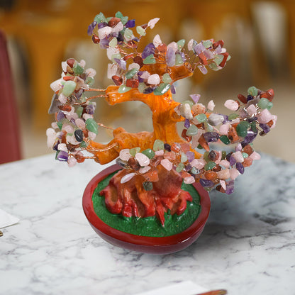 Copacel Feng Shui cu Pietre Semipretioase, Suport Ceramic, Naimeed D3013M, Inaltime 22cm