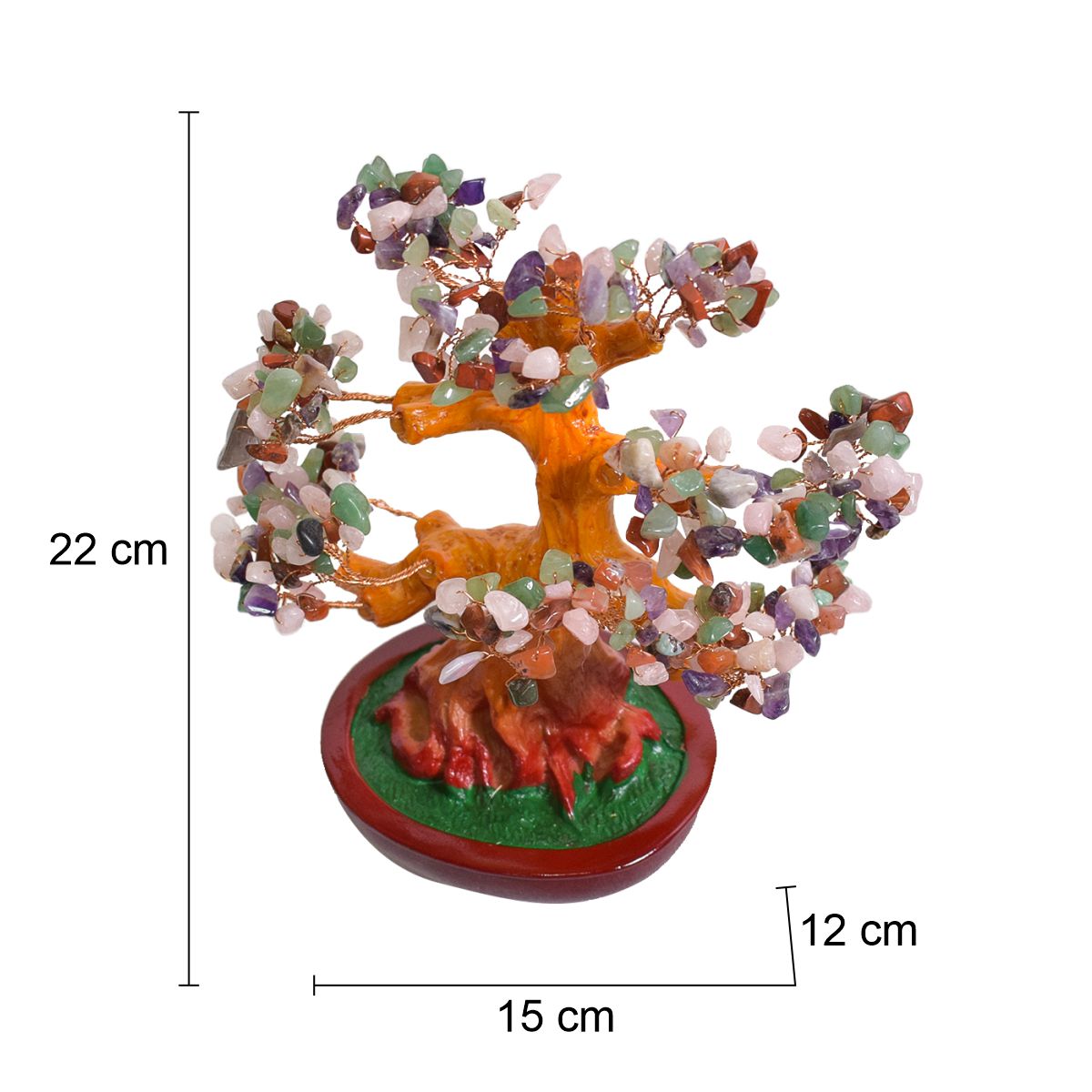 Copacel Feng Shui cu Pietre Semipretioase, Suport Ceramic, Naimeed D3013M, Inaltime 22cm