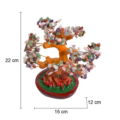 Copacel Feng Shui cu Pietre Semipretioase, Suport Ceramic, Naimeed D3013M, Inaltime 22cm