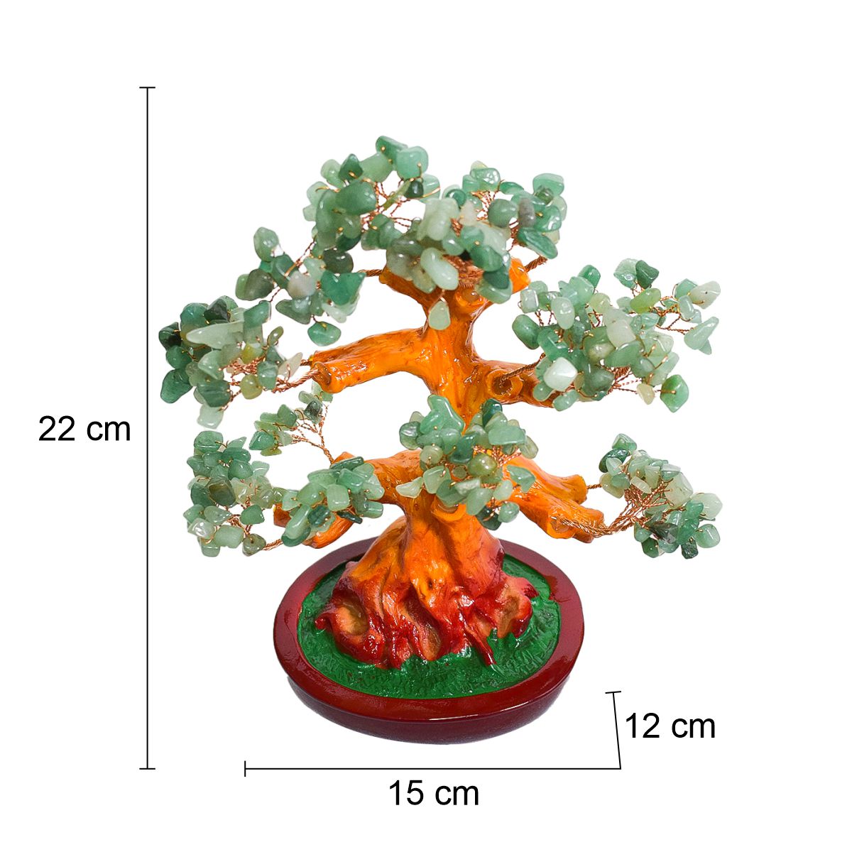 Copacel Feng Shui cu Pietre de Aventurin, Suport Ceramic, Naimeed, D3013V, Inaltime 22cm