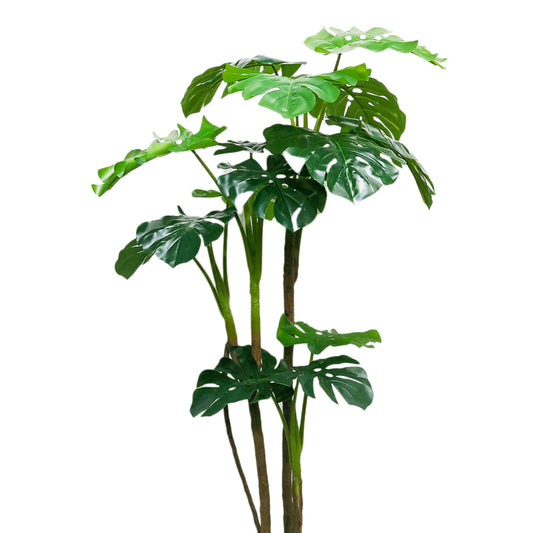 Copac artificial 15 frunze, Monstera fara ghiveci D3065, verde, 160 cm