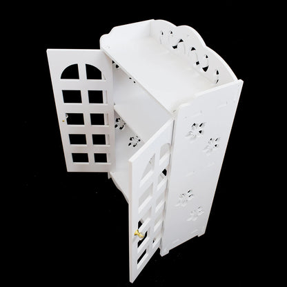 Dulap pentru baie cu 2 usi si 3 rafturi, Naimeed D32, Alb, 59,5 x 35 x 16 cm