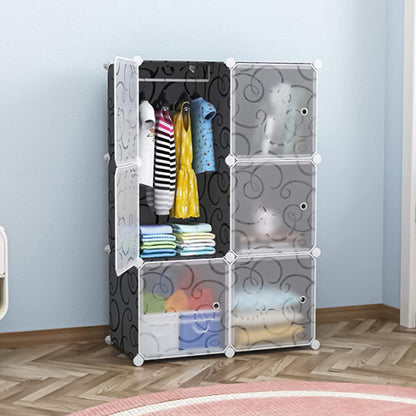 Dulap modular din plastic cu schelet metalic, D3207, culoare Negru