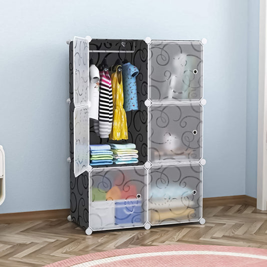 Dulap modular din plastic cu schelet metalic, D3207, culoare Negru