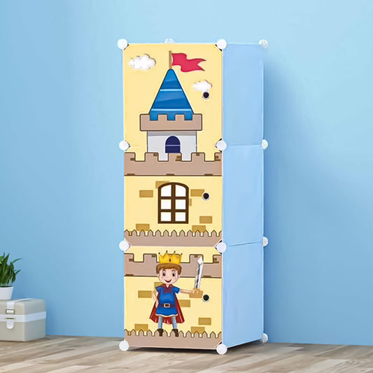 Dulap modular din plastic cu schelet metalic Castle Style, D3210, culoare Albastru