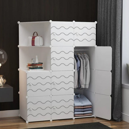 Dulap modular din plastic cu schelet metalic, D3245W, culoare Alb, 147 x 110 x 37 cm