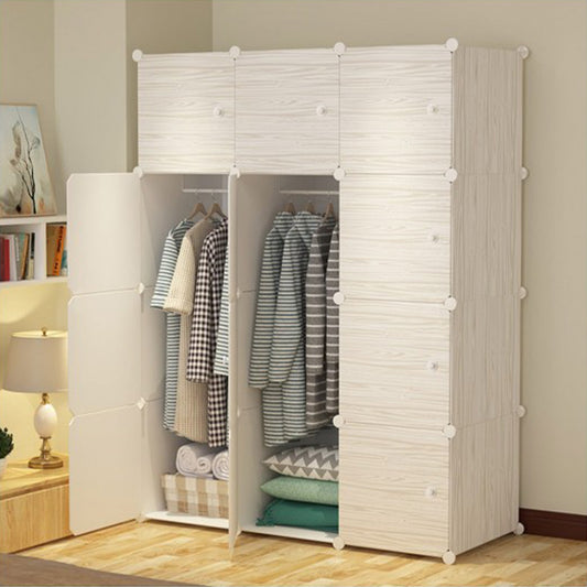 Dulap modular din plastic cu schelet metalic, D3255, culoare Crem, 147 x 110 x 37 cm