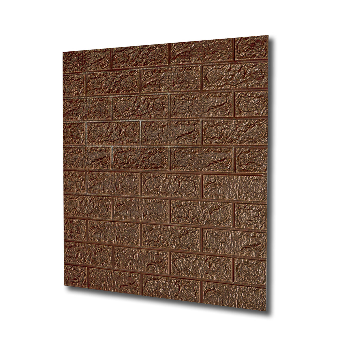 Set 10 x Tapet 3D autoadeziv, Naimeed D3312 Maro, model Caramida, 70 x 77 cm