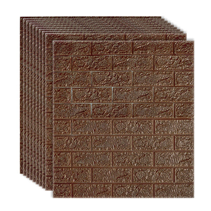 Set 10 x Tapet 3D autoadeziv, Naimeed D3312 Maro, model Caramida, 70 x 77 cm